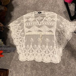 Lulus white lace coverup